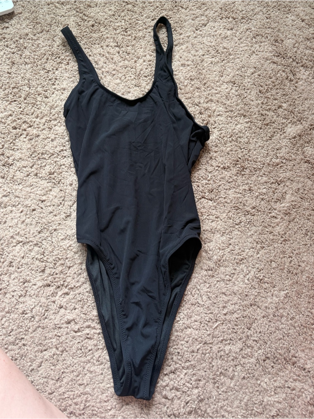 Pink Lily Black One-Piece Swimsuit